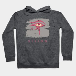 The Eye of Horus Vision in Grey & Pink Hoodie